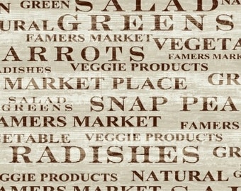 Market Place - Produce Sign Beige by Sue Schlabach from Windham Fabrics