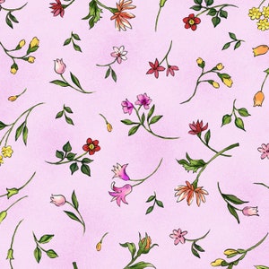 Fantasia - Floral Toss Pink from Paintbrush Studio Fabric