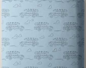 Camp Canine - Headed For Adventures Cars Blue by Krissy Mast from Cloud9 Fabrics