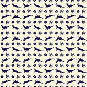 Otter Romp - Otter Stripe Navy Blue from Paintbrush Studio Fabrics