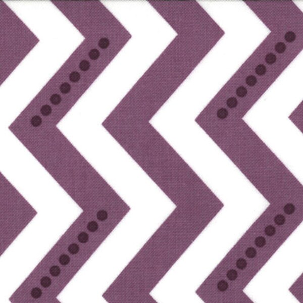 SALE - Simply Color - Metro Stripe Dotted Zig Zag Purple by V and Co from Moda