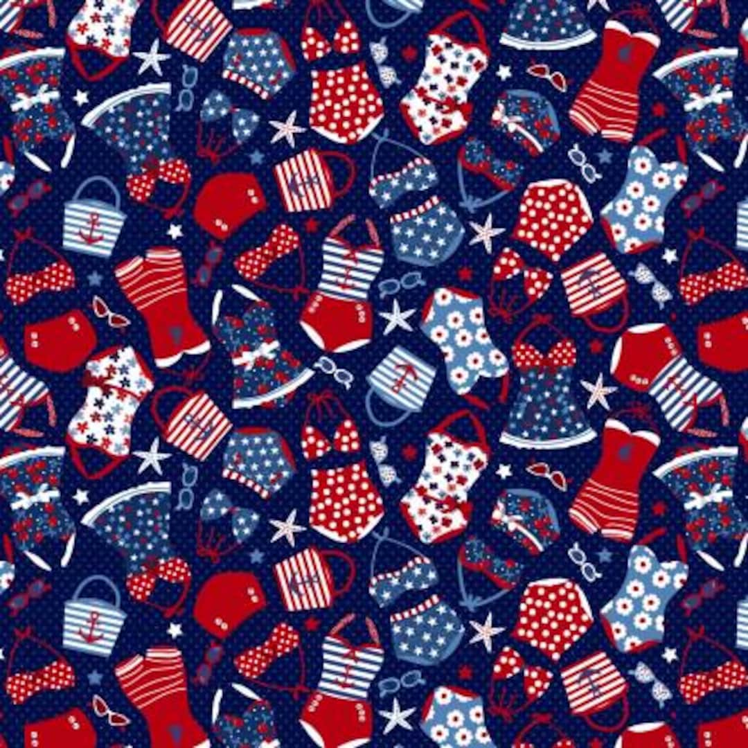 Star Spangled Beach - Bathing Suit Attire Navy Blue From Studio E ...