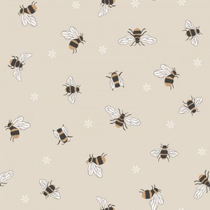 Queen Bee - Bees Cream from Lewis and Irene Fabric