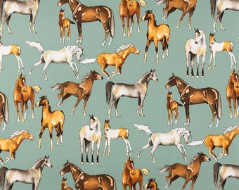 Nicole’s Prints - Love of Horses Sage from Alexander Henry Fabrics