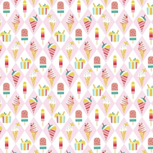 Hello Summer - Chill Out Popsicle Ice Cream Pink from Michael Miller Fabrics