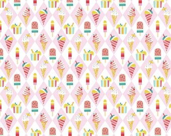 Hello Summer - Chill Out Popsicle Ice Cream Pink from Michael Miller Fabrics
