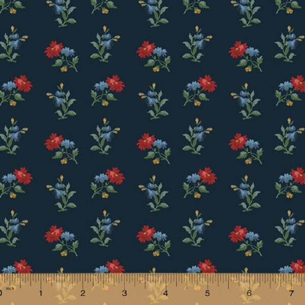 Camilla - Boutonnieres Navy by Whistler Studios from Windham Fabrics