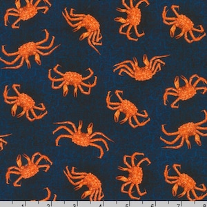 Catch of the Day - Crab Navy van Robert Kaufman Fabric