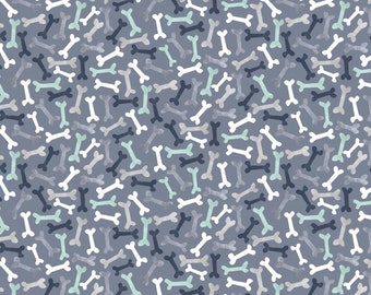 Poochie McGruff Bones Cotton Flannel from 3 Wishes Fabric Priced per 12 Yard.
