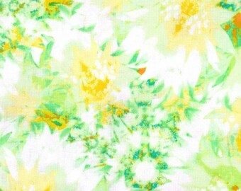 Garden In Summer - Green Yellow Floral Daisy from EE Schenck Fabric
