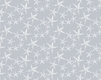 By The Sea - Andover Fabrics のスターフィッシュグレー