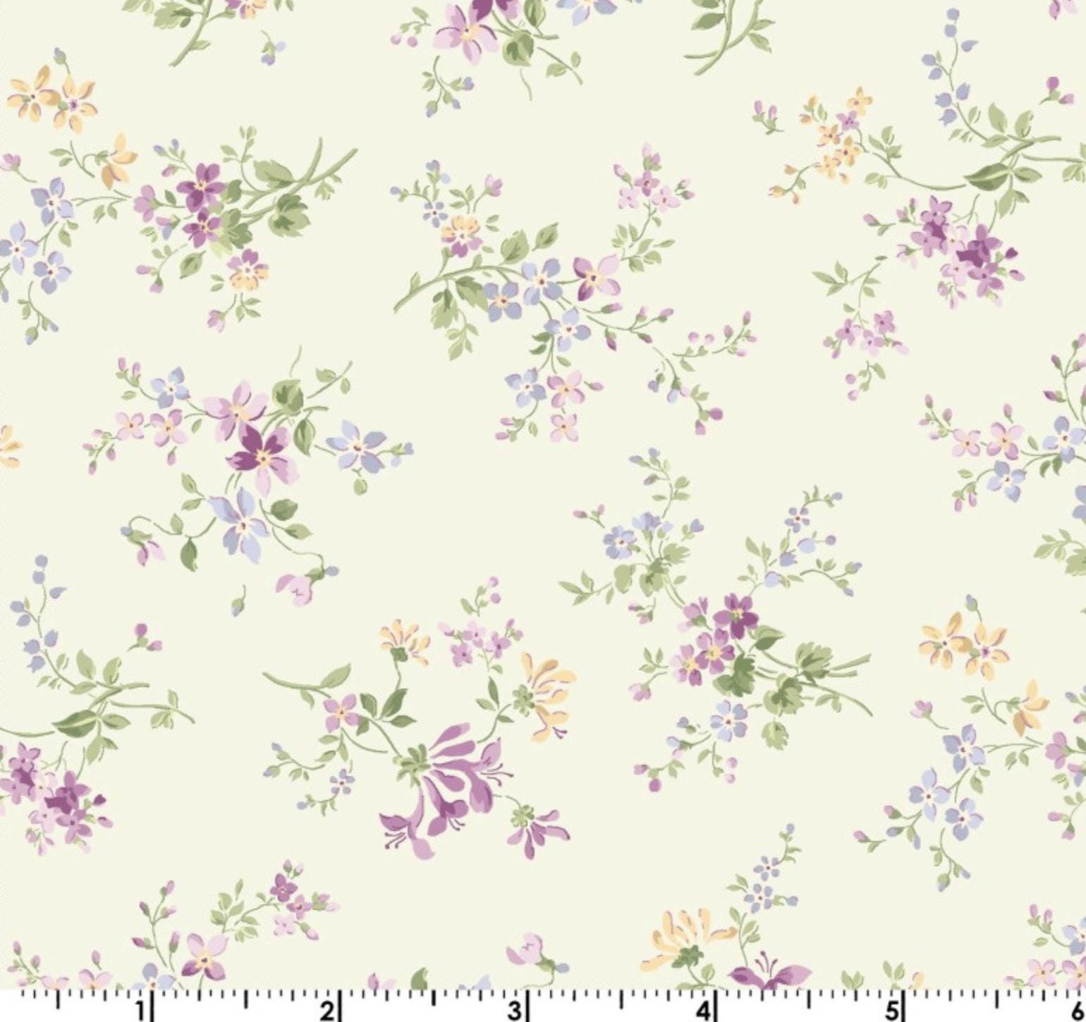 Sugar Lilac - Mini Floral Toss Green from Maywood Studio Fabric