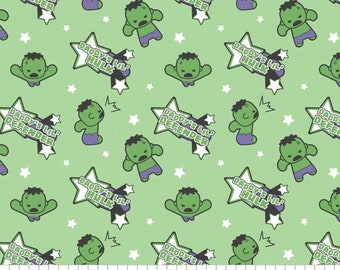 Guardería de personajes - Hulk Green de Camelot Fabrics