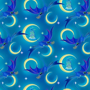 Rainbow Dragon - Moon Light Dragon Blue from Studio E Fabrics