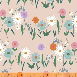 Daisy Chain - Multi Floral Pink by Annabel Wrigley from Windham Fabrics