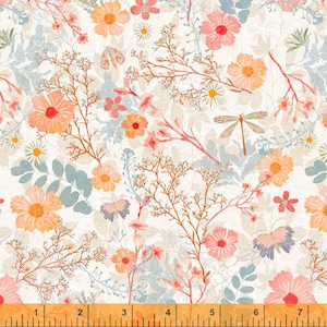 Forest Fairies - Flower Field White by Katherine Quinn from Windham Fabrics