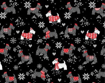 Knit and Caboodle - Scotti Friends Dogs Black from Benartex Fabrics