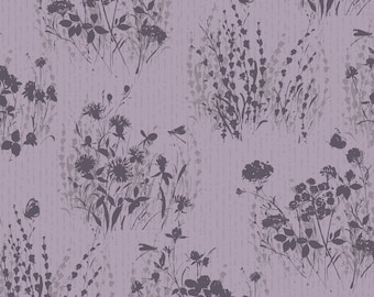 Au Naturel - Floral Silhouettes Purple by Lisa Audit from Wilmington Prints Fabric