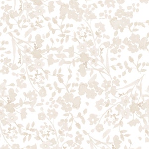 My Happy Place - Tonal Floral Taupe by Sue Zipkin from Clothworks Fabric