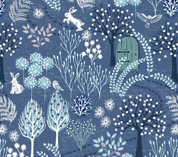 Secret Winter Garden - Secret Garden Pearl Blue de Lewis and Irene Fabric