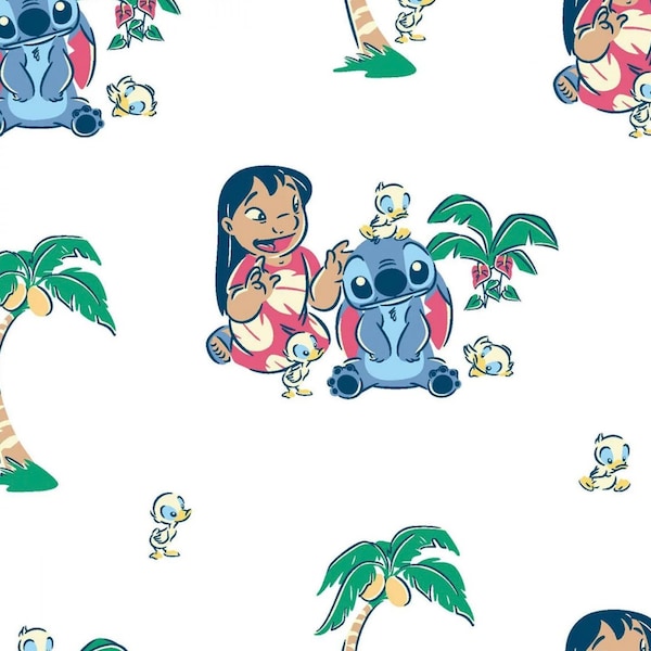 Lilo and Stitch - With Birds White from Springs Creative Fabric