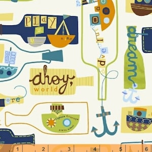 Seaside - Message In A Bottle by Jill McDonald from Windham Fabrics