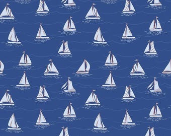 Yacht Club - Sailboats Blue from Riley Blake Fabric
