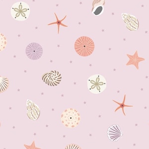 Small Things Coastal - Seashells Pink from Lewis and Irene Fabric
