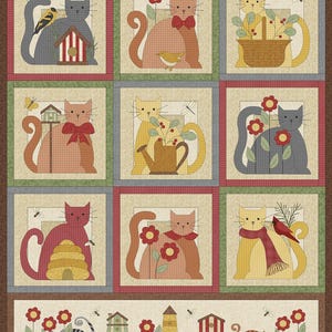 Wooly Cats - Cats PANEL 36 Inches from Benartex Fabrics
