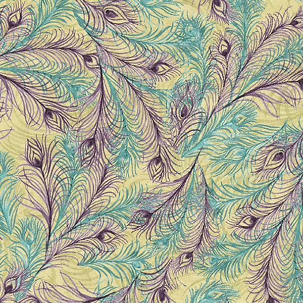 SALE - Iridescent Peacock - Feather by Susan Winget from Springs Creative Fabric