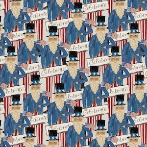 Hometown America - Uncle Sam Blue from 3 Wishes Fabric