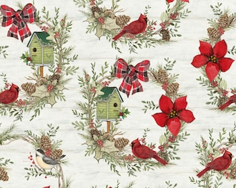 Christmas - Cardinal Wreaths by Susan Winget from Springs Creative Fabric