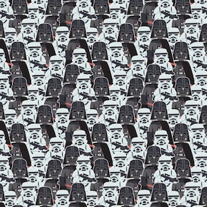 Star Wars Vader Spotlight - Mid Century Packed Trooper and Vader from Camelot Fabrics