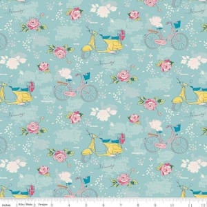 Someday - Main Aqua、Riley Blake Fabric の Minki Kim 作