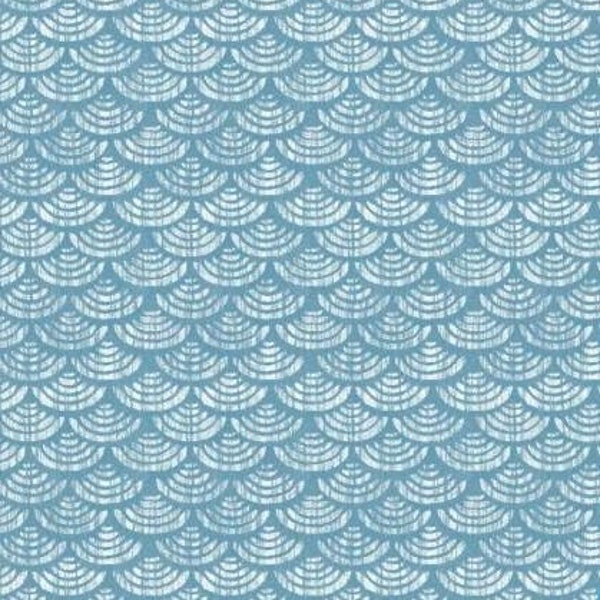 Harmony - Geometric Scallop Blue Metallic from P & B Textiles Fabric