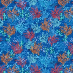 Oceana - Coral Multi Blue from Kanvas Studio Fabric