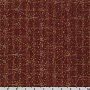 Sevenberry Nara Homespun - Geometric Star Red by Sevenberry from Robert Kaufman Fabric