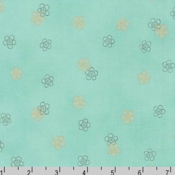 Satsuki 3 - Blossoms Jewel Aqua from Robert Kaufman