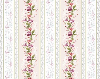 Adelaide - Floral Stripe Cream by Marti Michell from Maywood Studio Fabric