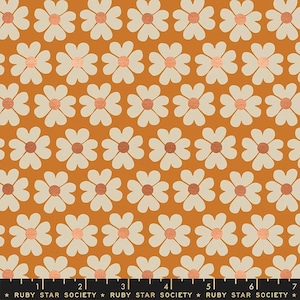 Unruly Nature - Simple Flowers Orange by Jen Hewett from Ruby Star Society Fabric