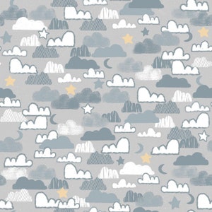 Little Lion - Night Sky Gray from 3 Wishes Fabric
