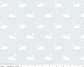 Love Story - Swans Aqua por Webster’s Pages de Riley Blake Fabric