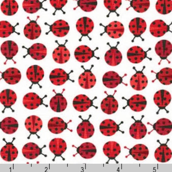 Urban Zoologie Minis - Ladybugs Red by Ann Kelle from Robert Kaufman