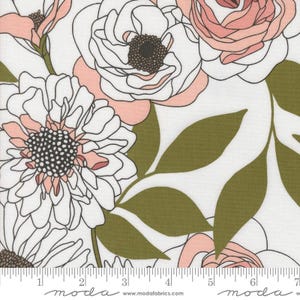 Botany - Cabbage Rose Large White 11550 11 by Alli K Design from Moda Fabrics