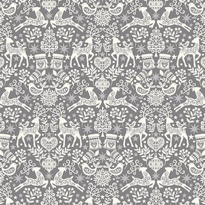 Scandi - Folk Grey from Makower UK  Fabric