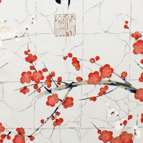 Golden Garden - Cherry Blossom Grey from Alexander Henry Fabric