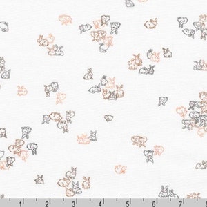 Wishwell Petite - Rabbit Bunnies White by Vanessa Lillrose and Linda Fitch from Robert Kaufman Fabrics