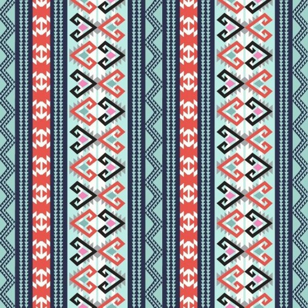 Arctic Girl - Aztec Stripe Aqua from Studie E Fabric