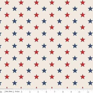 Monthly Placements 2 - July Stars Cream from Riley Blake Fabric