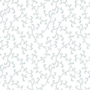 Quilter&#39;s Flour V - Vines Curls White on White from Henry Glass Fabric